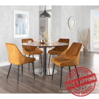 Lumisource CH-DIANA BKVY2 Diana Contemporary Chair in Black Metal and Golden Yellow Velvet - Set of 2